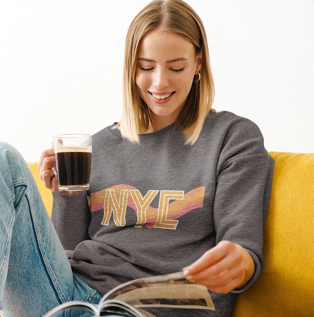 image-Womens NYC Retro 70's Crewneck Sweatshirt