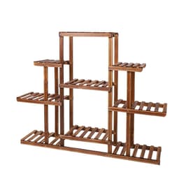 image-Indoor 9 Tier Wooden Plant Home Decor Stand