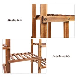 image-Indoor 9 Tier Wooden Plant Home Decor Stand