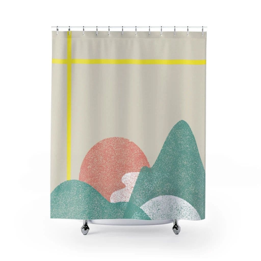 image-Landscape with Yellow Stripes Shower Curtains Home Decor