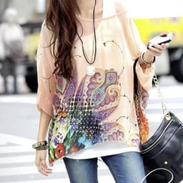 image-Womens Paisley Print Chiffon Top