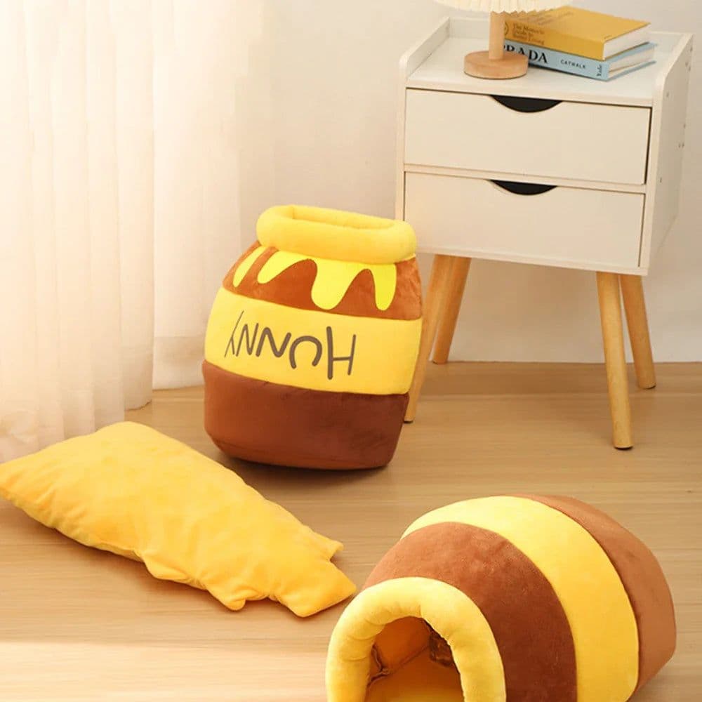 image-Adorable Honey Jar Theme Cat Bed
