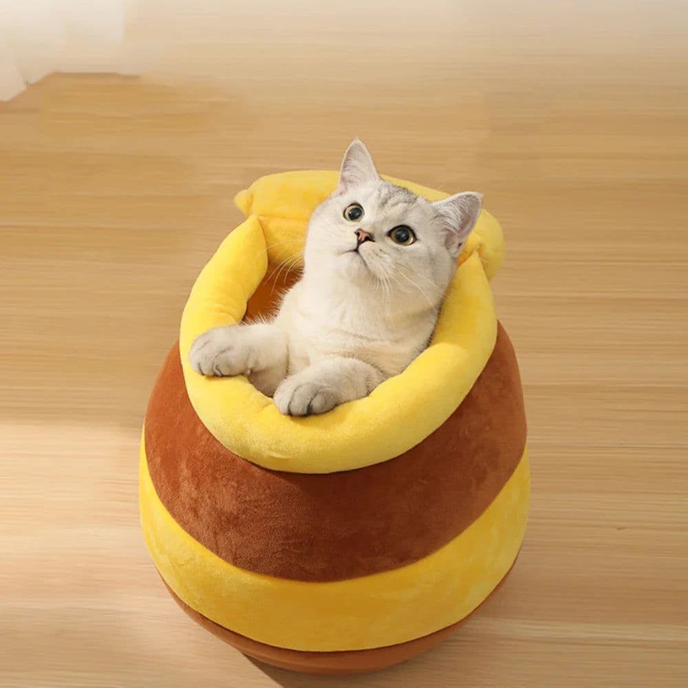 image-Adorable Honey Jar Theme Cat Bed