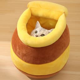 image-Adorable Honey Jar Theme Cat Bed