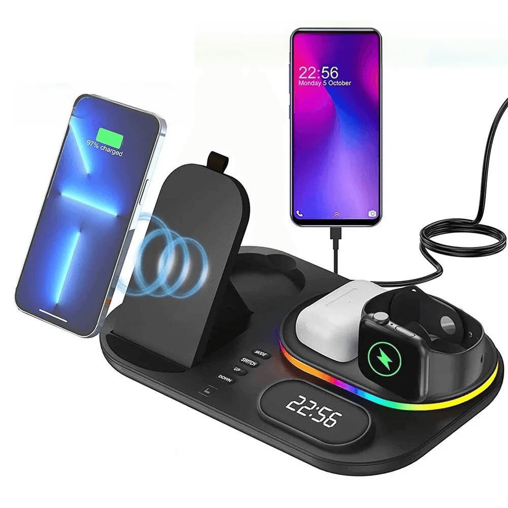 image-4 in 1 LED Wireless Charging Station