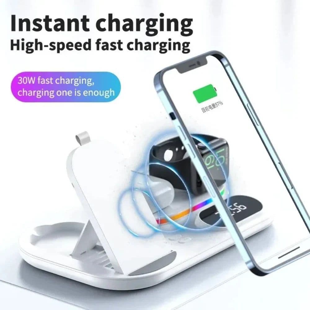 image-4 in 1 LED Wireless Charging Station