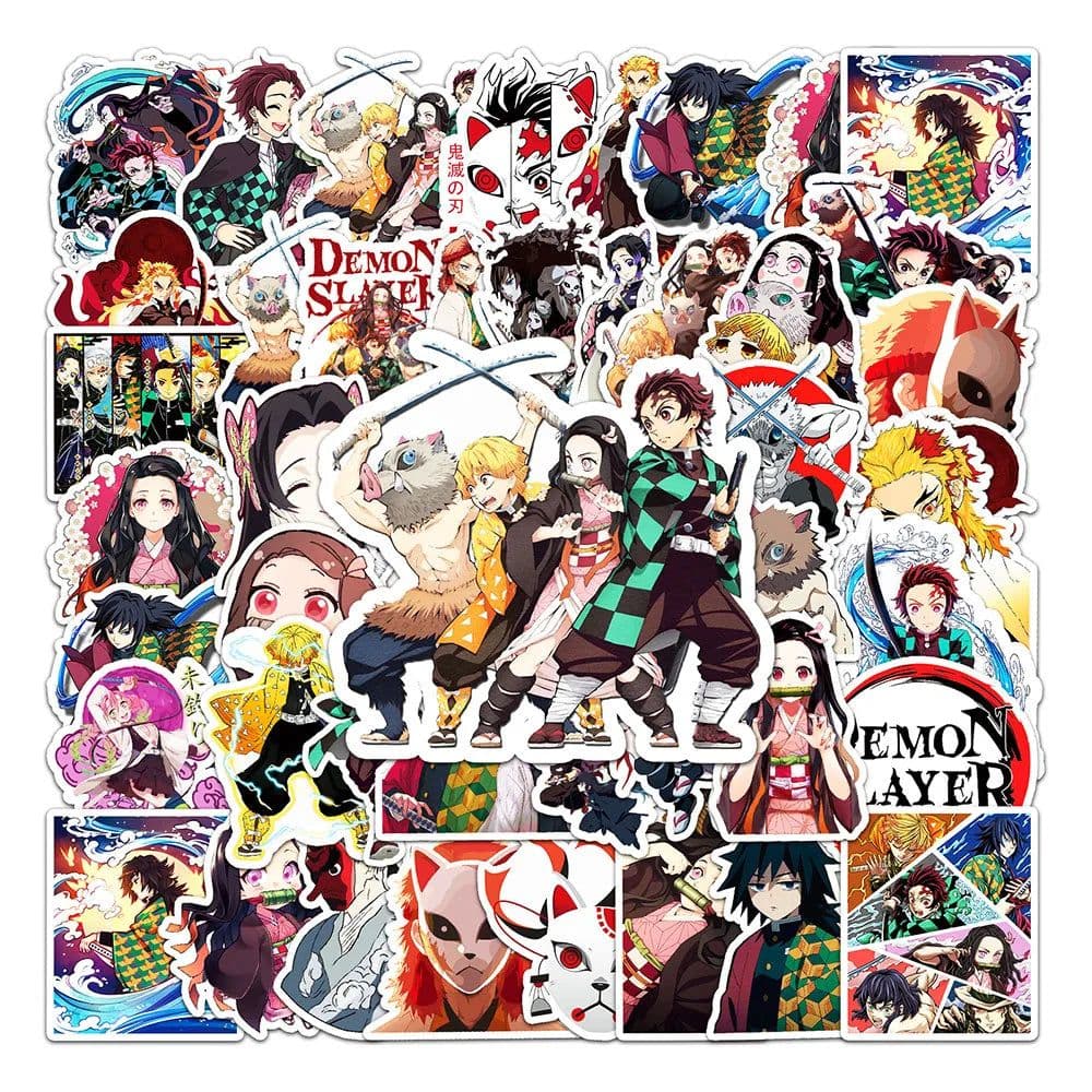 image-WEWELIN Waterproof Demon Slayer Stickers - Fun PVC Decals for All Ages