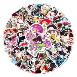 image-WEWELIN Waterproof Demon Slayer Stickers - Fun PVC Decals for All Ages
