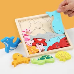 image-Diikamiiok 3D Animal Jigsaw Puzzle for Kids - Fun Wooden Learning Toy