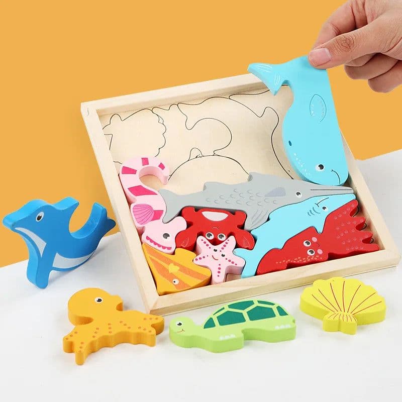 image-Diikamiiok 3D Animal Jigsaw Puzzle for Kids - Fun Wooden Learning Toy