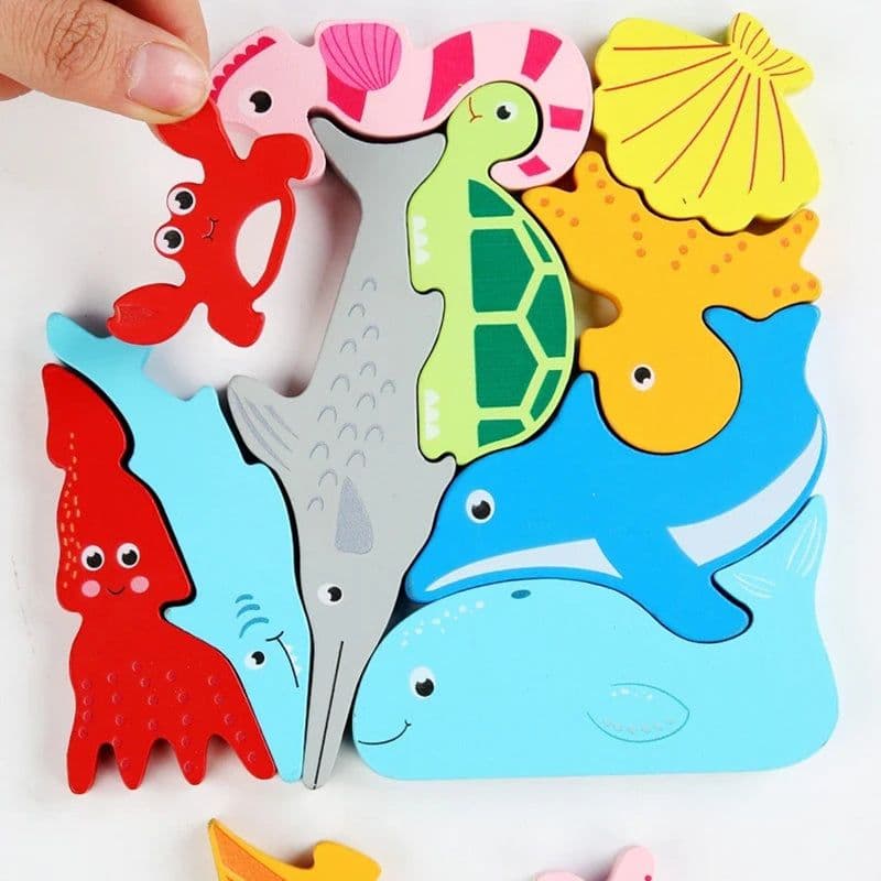 image-Diikamiiok 3D Animal Jigsaw Puzzle for Kids - Fun Wooden Learning Toy