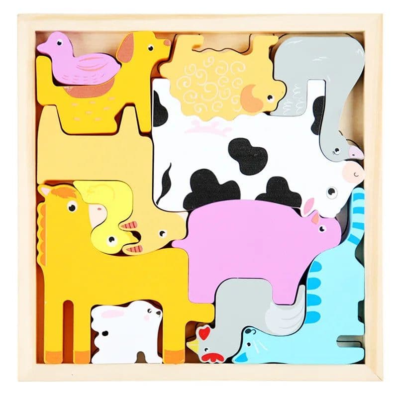 image-Diikamiiok 3D Animal Jigsaw Puzzle for Kids - Fun Wooden Learning Toy