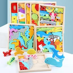 image-Diikamiiok 3D Animal Jigsaw Puzzle for Kids - Fun Wooden Learning Toy