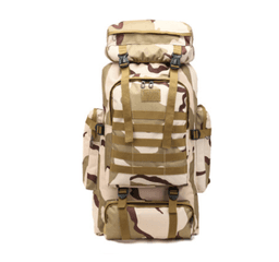 image-Large-capacity Multifunctional Canvas Backpack For Hiking