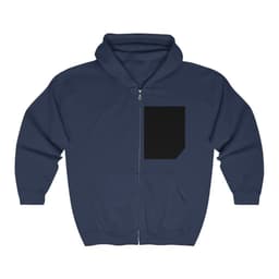 image-Mens Faux Black Pocket Heavy Blend Zip Up Hoodie