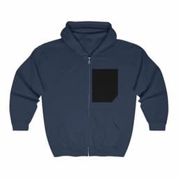 image-Mens Faux Black Pocket Heavy Blend Zip Up Hoodie