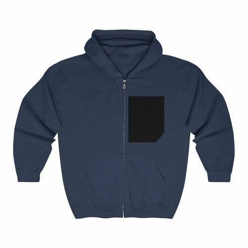 image-Mens Faux Black Pocket Heavy Blend Zip Up Hoodie