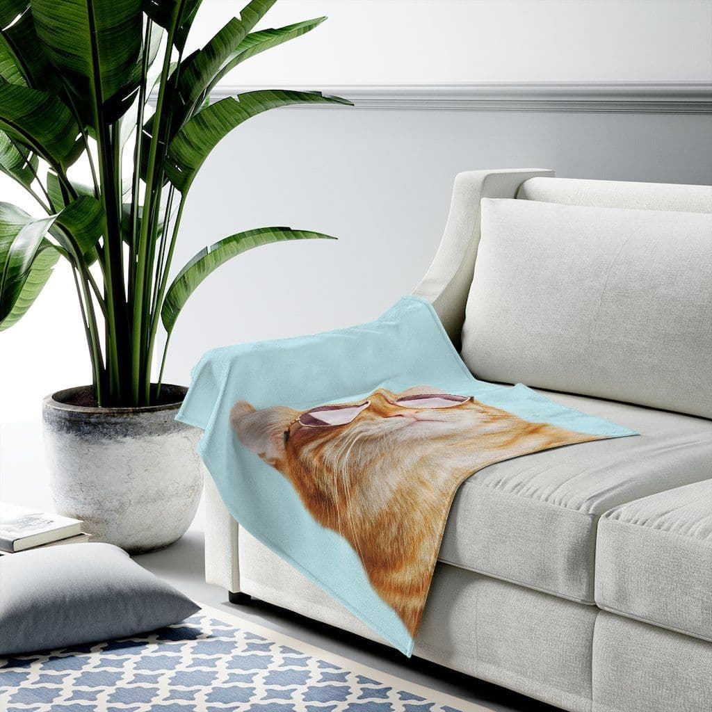 image-Cat Rules Velveteen Plush Blanket