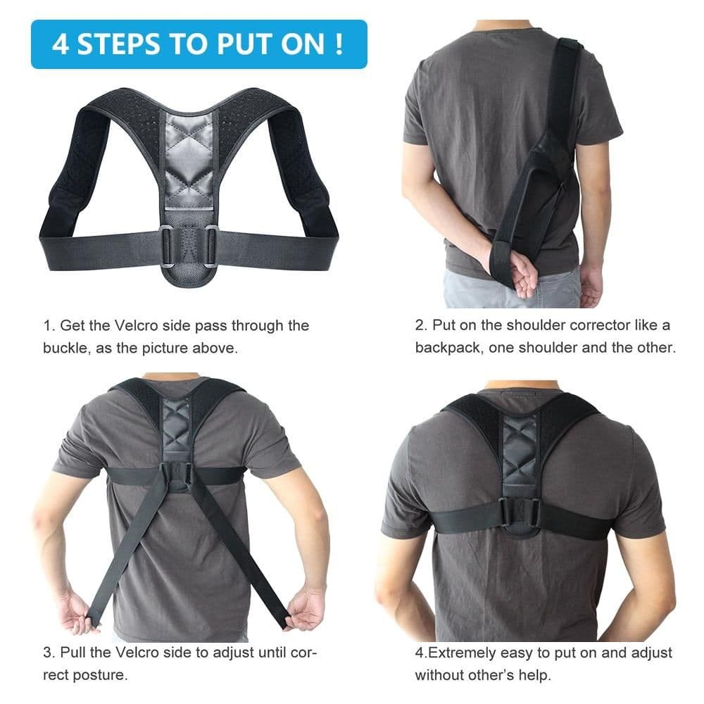 image-Unisex Adjustable Back Posture Corrector