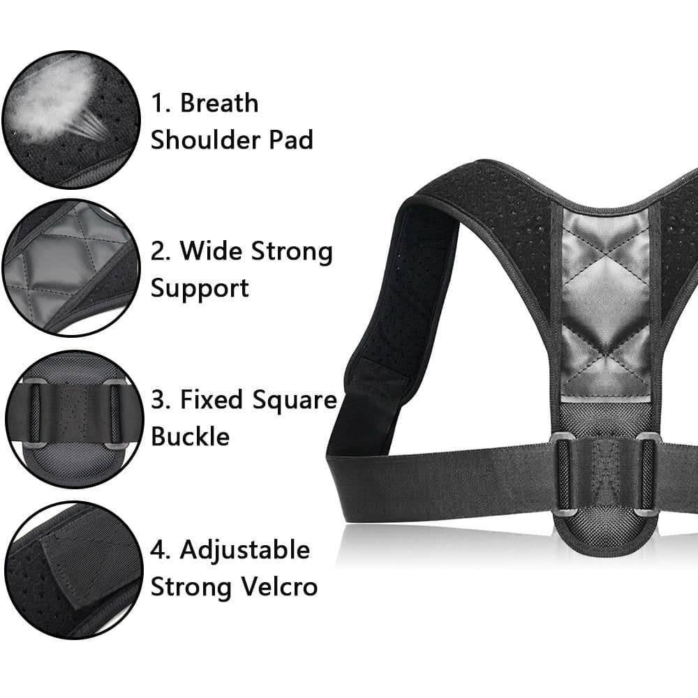 image-Unisex Adjustable Back Posture Corrector