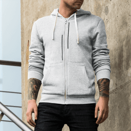 image-Mens Unmatched Stripes Zip Up Hoodie