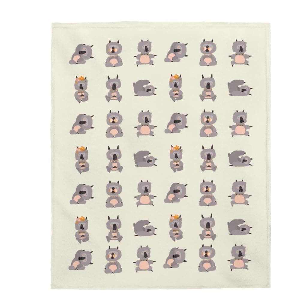 image-Lama Yoga Poses Velveteen Plush Blanket