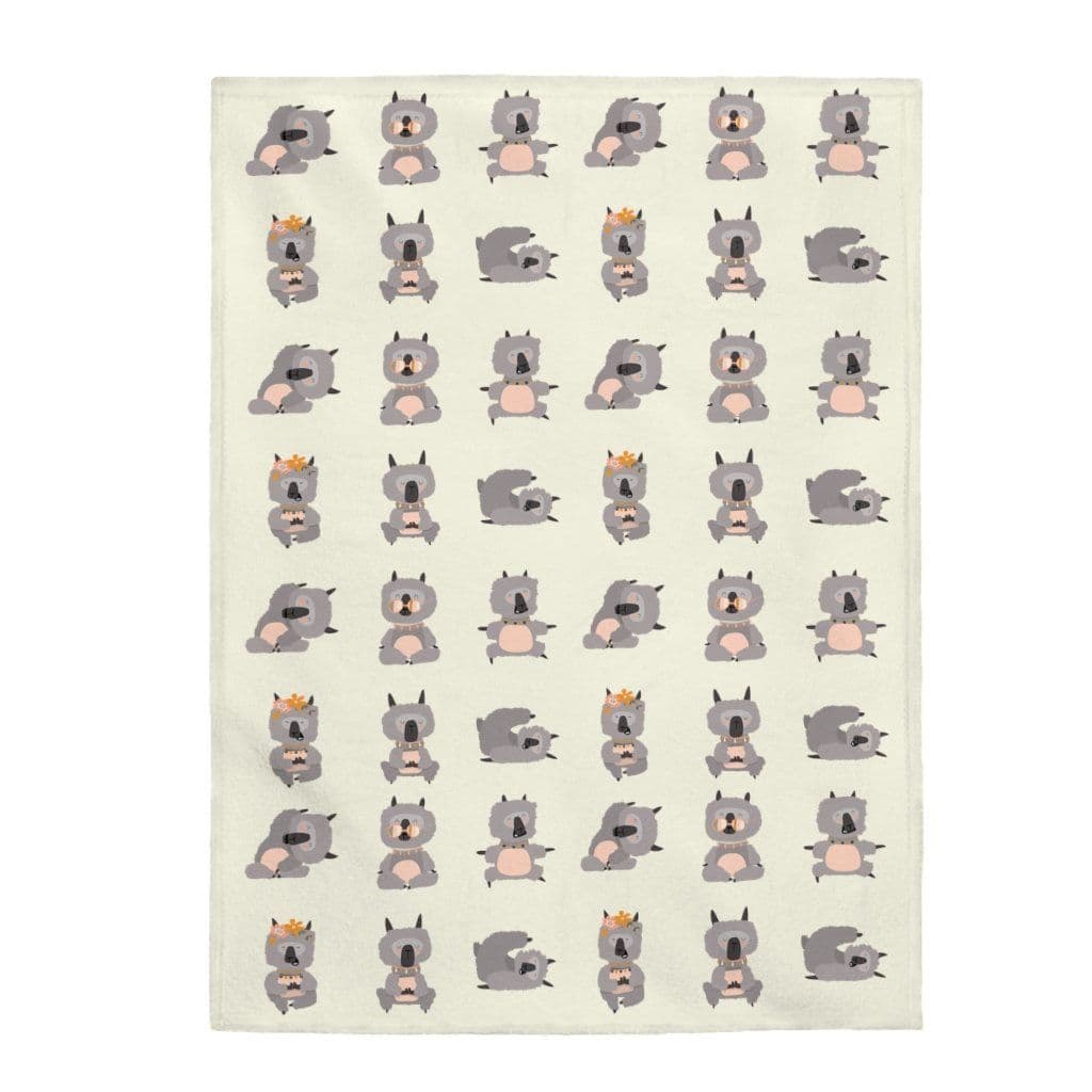 image-Lama Yoga Poses Velveteen Plush Blanket