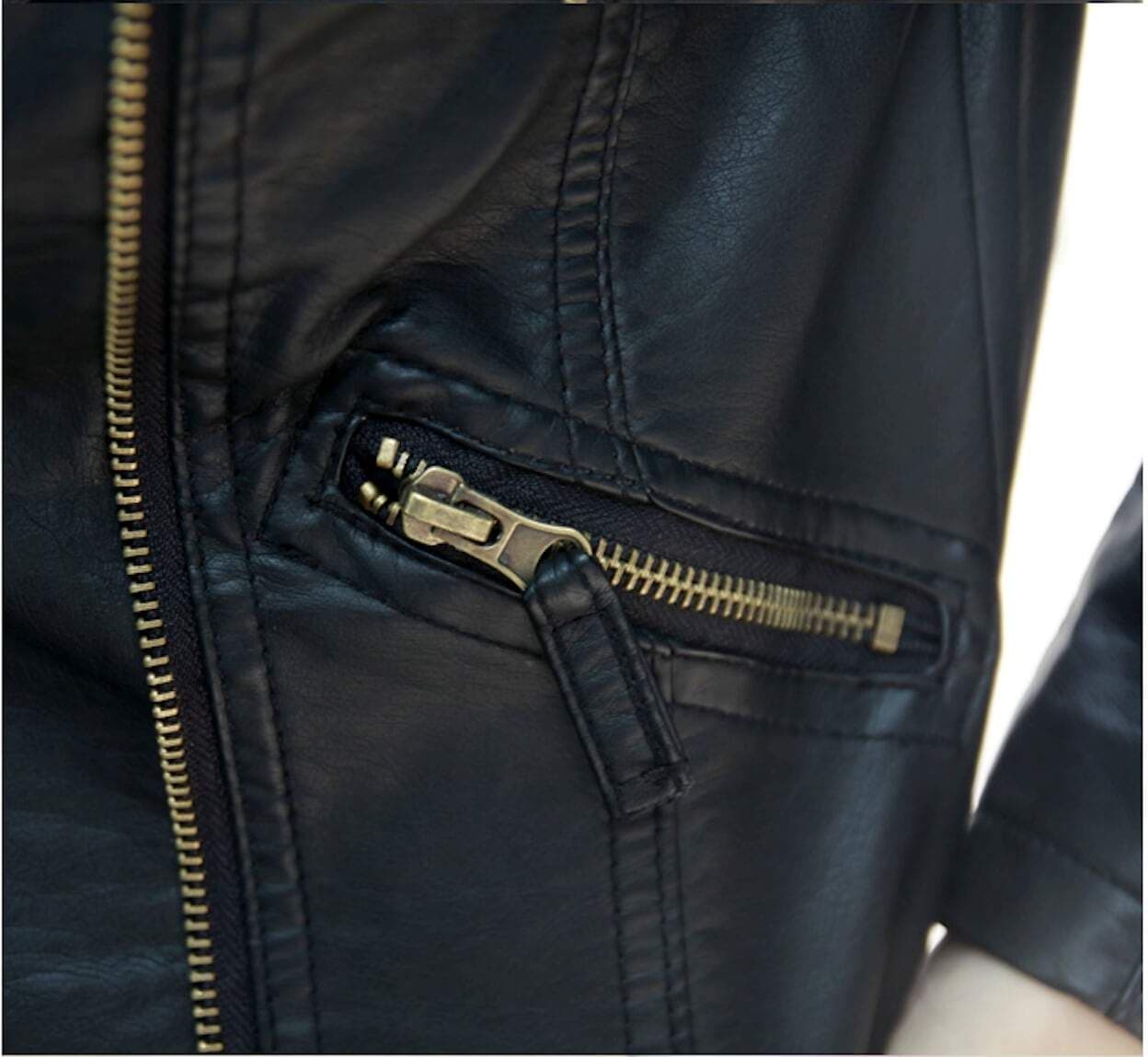 image-Womens Cropped Vegan Leather Jacket