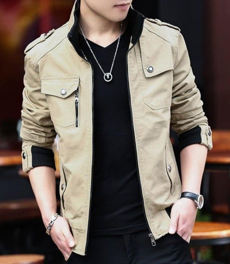 image-Mens Military Theme Short Jacket