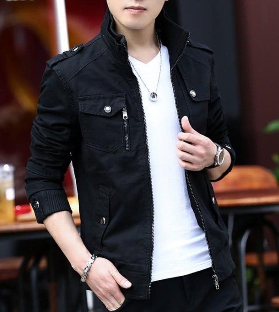 image-Mens Military Theme Short Jacket