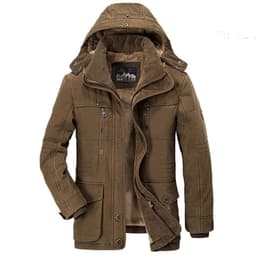 image-Mens Hooded Winter Parka Coat with Inner Fleece