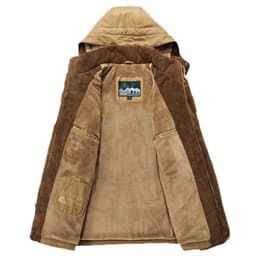 image-Mens Hooded Winter Parka Coat with Inner Fleece