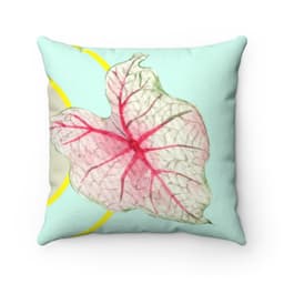 image-Green Leaf Square Pillow Home Decoration Accents - 4 Sizes