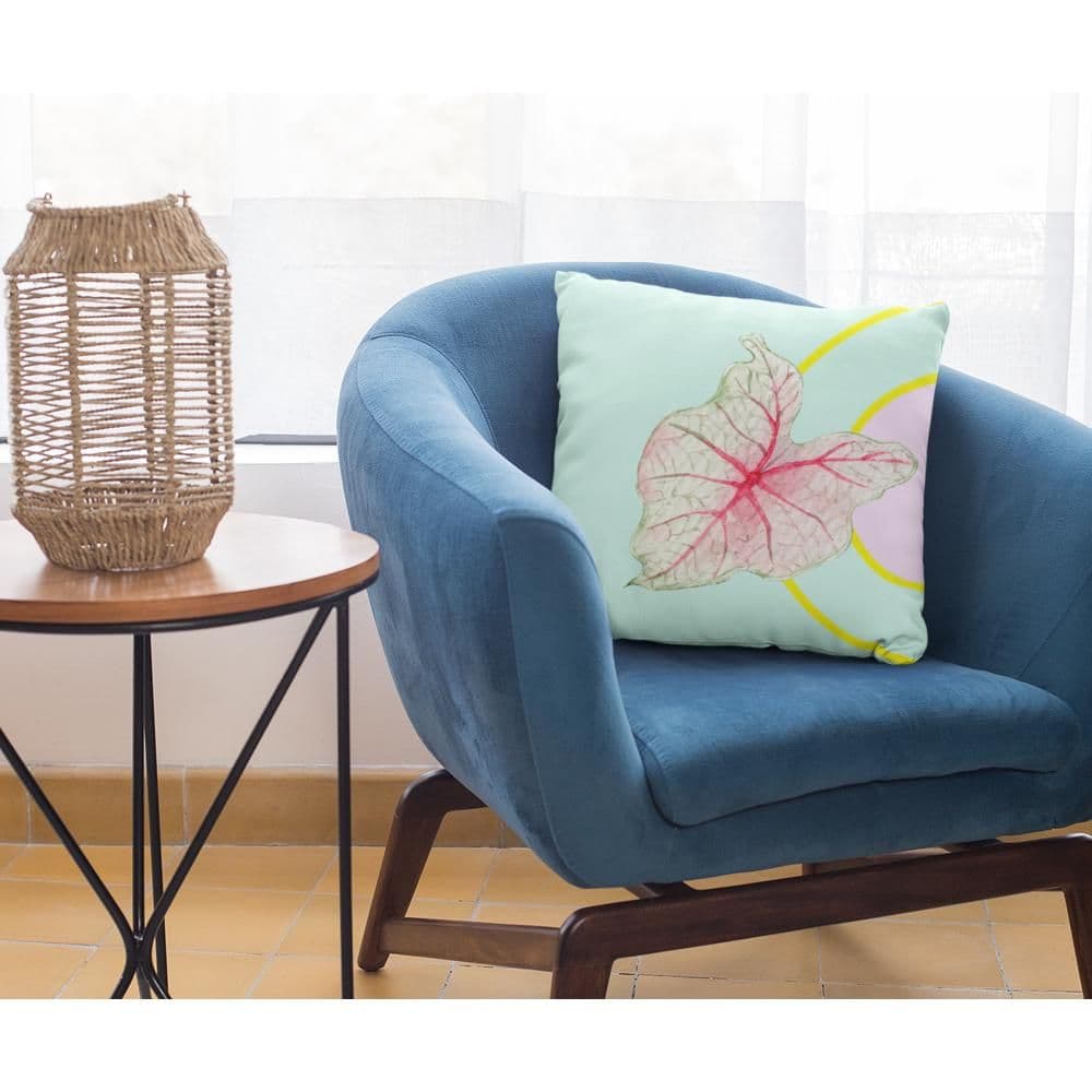 image-Green Leaf Square Pillow Home Decoration Accents - 4 Sizes
