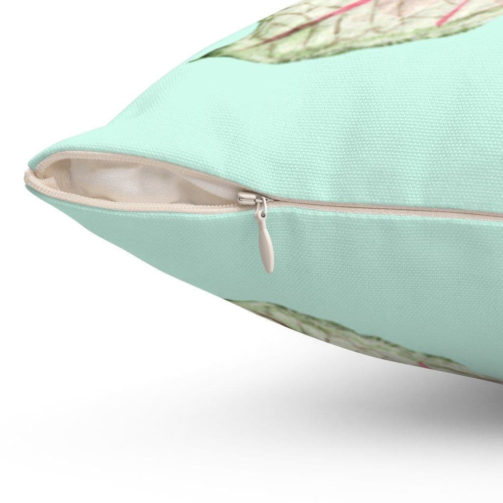 image-Green Leaf Square Pillow Home Decoration Accents - 4 Sizes