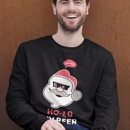 image-Mens Ho Ho Ho Santa Beer Crewneck Sweatshirt