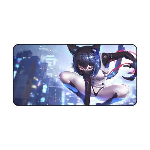 image-Cyborg Cat Girl Large Mouse Pad