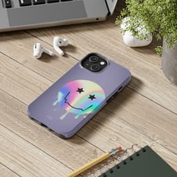 image-Happy Face with Stars Tough Case for iPhone with Wireless Charging
