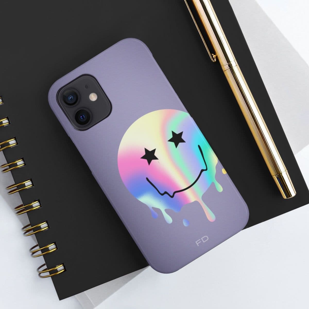 image-Happy Face with Stars Tough Case for iPhone with Wireless Charging