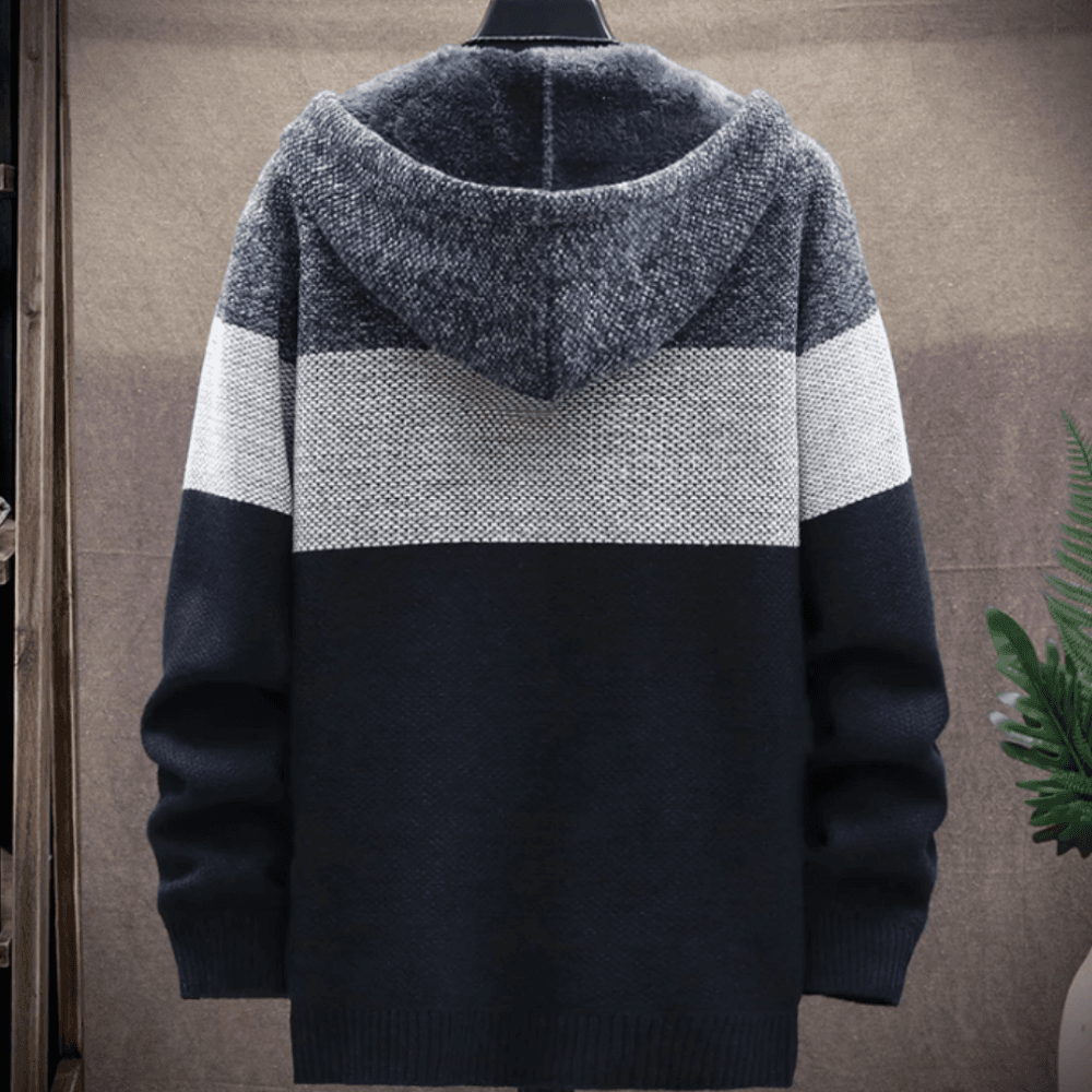 image-Mens Hooded Zipper Jacket Sweater Jacket