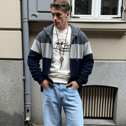 image-Mens Hooded Zipper Jacket Sweater Jacket