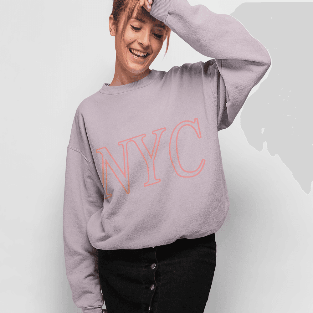 image-Womens Pink NYC Crewneck Sweatshirt