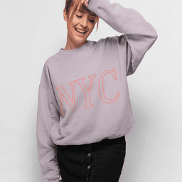 image-Womens Pink NYC Crewneck Sweatshirt