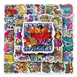 image-WEWELIN Waterproof Graffiti Stickers - Hip Hop Style Decals for DIY Projects