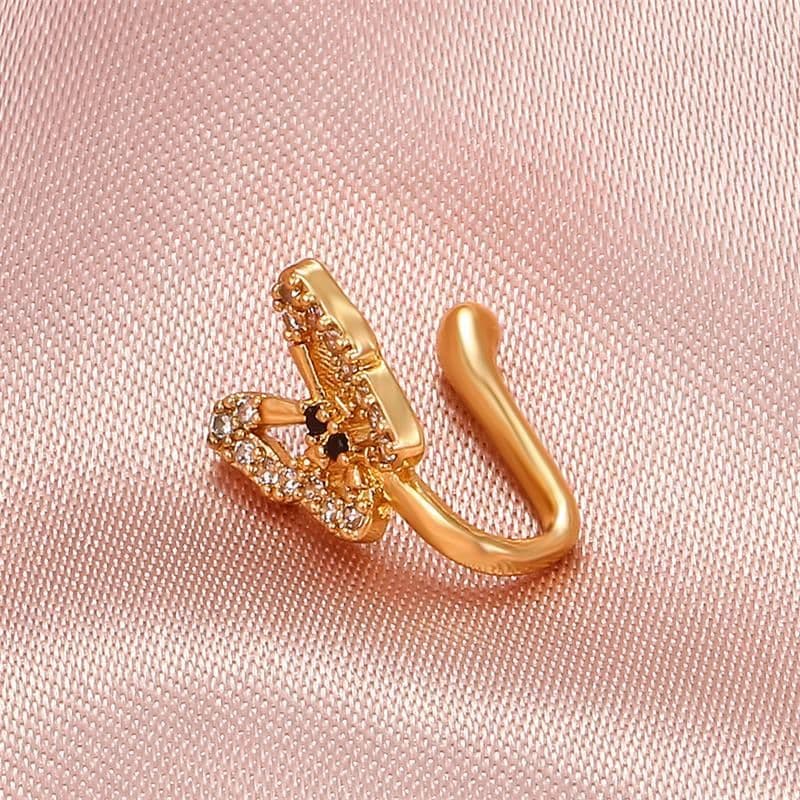 image-Personalized U-Shaped Diamond-Studded Butterfly European And American
