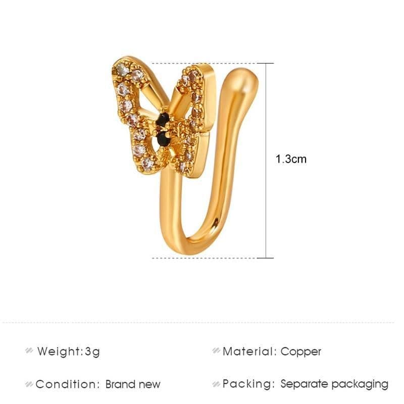 image-Personalized U-Shaped Diamond-Studded Butterfly European And American