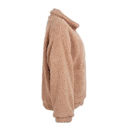 image-Faux lambswool oversized jacket coat Winter black warm hairly jacket