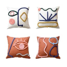 image-Hand-woven Throw Pillow Pure Cotton Throw Pillow Case