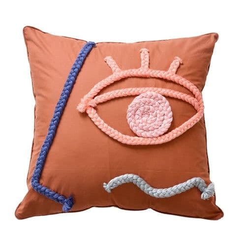 image-Hand-woven Throw Pillow Pure Cotton Throw Pillow Case