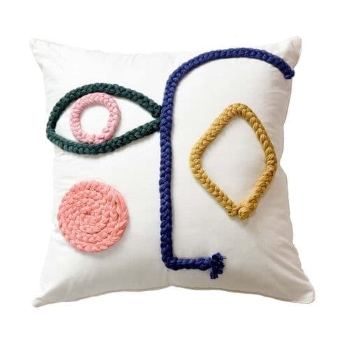 image-Hand-woven Throw Pillow Pure Cotton Throw Pillow Case